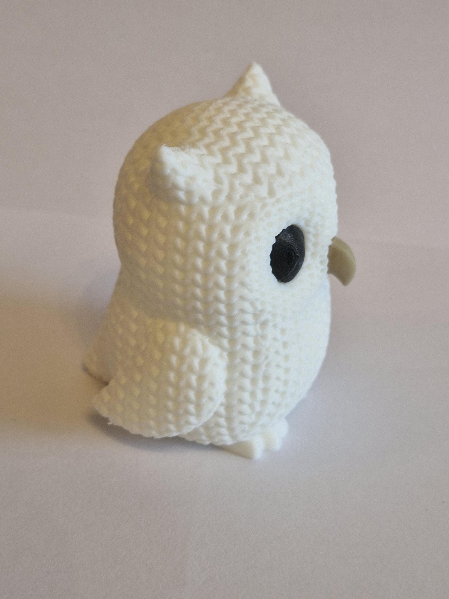Knitted-Style Owl Figurine | 3D Printed Gift for Owl Lovers