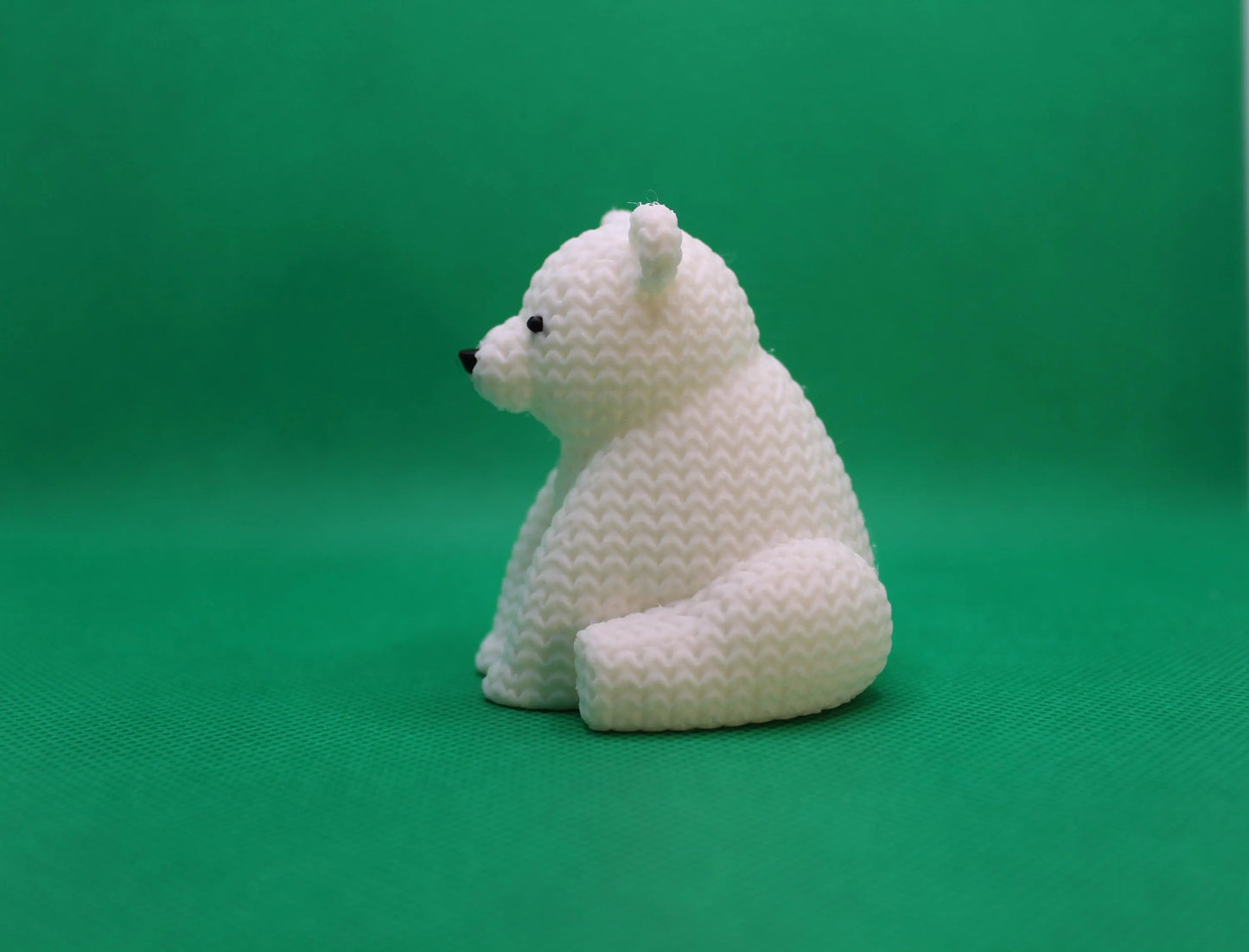 Knitted-Style Polar Bear Figurine | 3D Printed Winter Gift