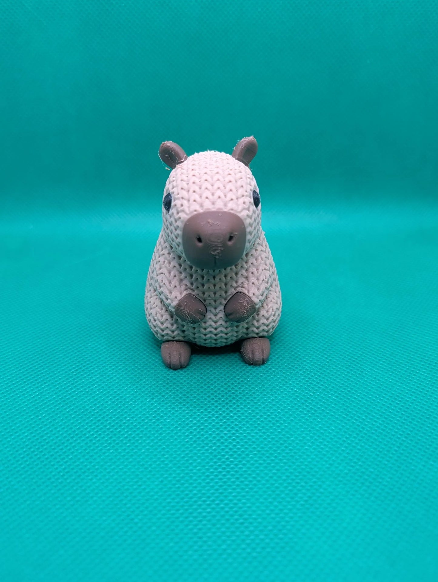 Knitted-Style Capybara Figurine | 3D Printed Gift for Animal Lovers