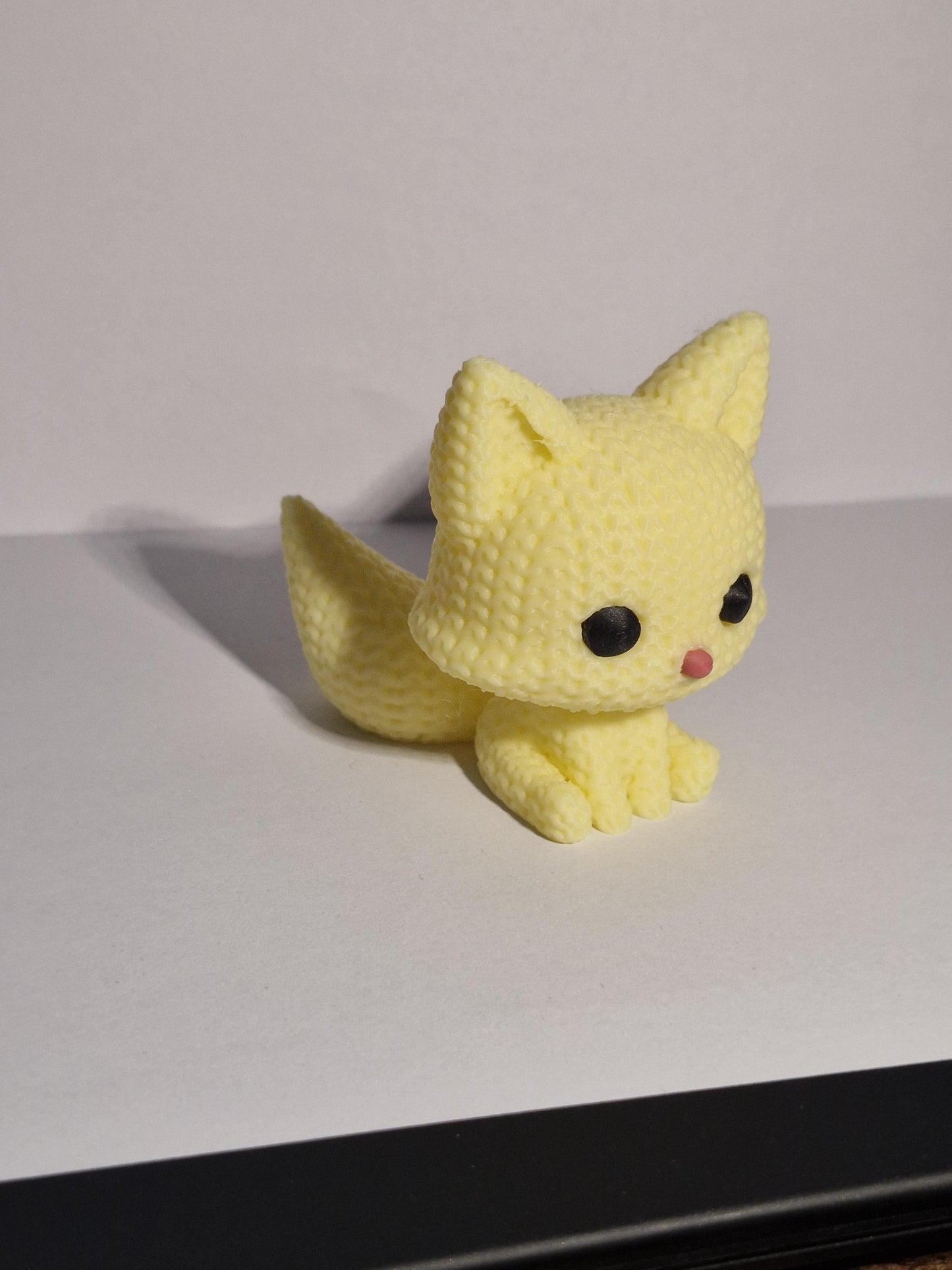 Knitted-Style Fox Figurine | 3D Printed Woodland Animal Gift