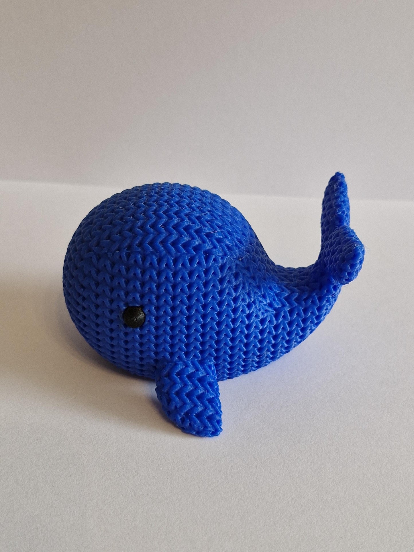 Knitted-Style Whale Figurine | 3D Printed Ocean Animal Gift
