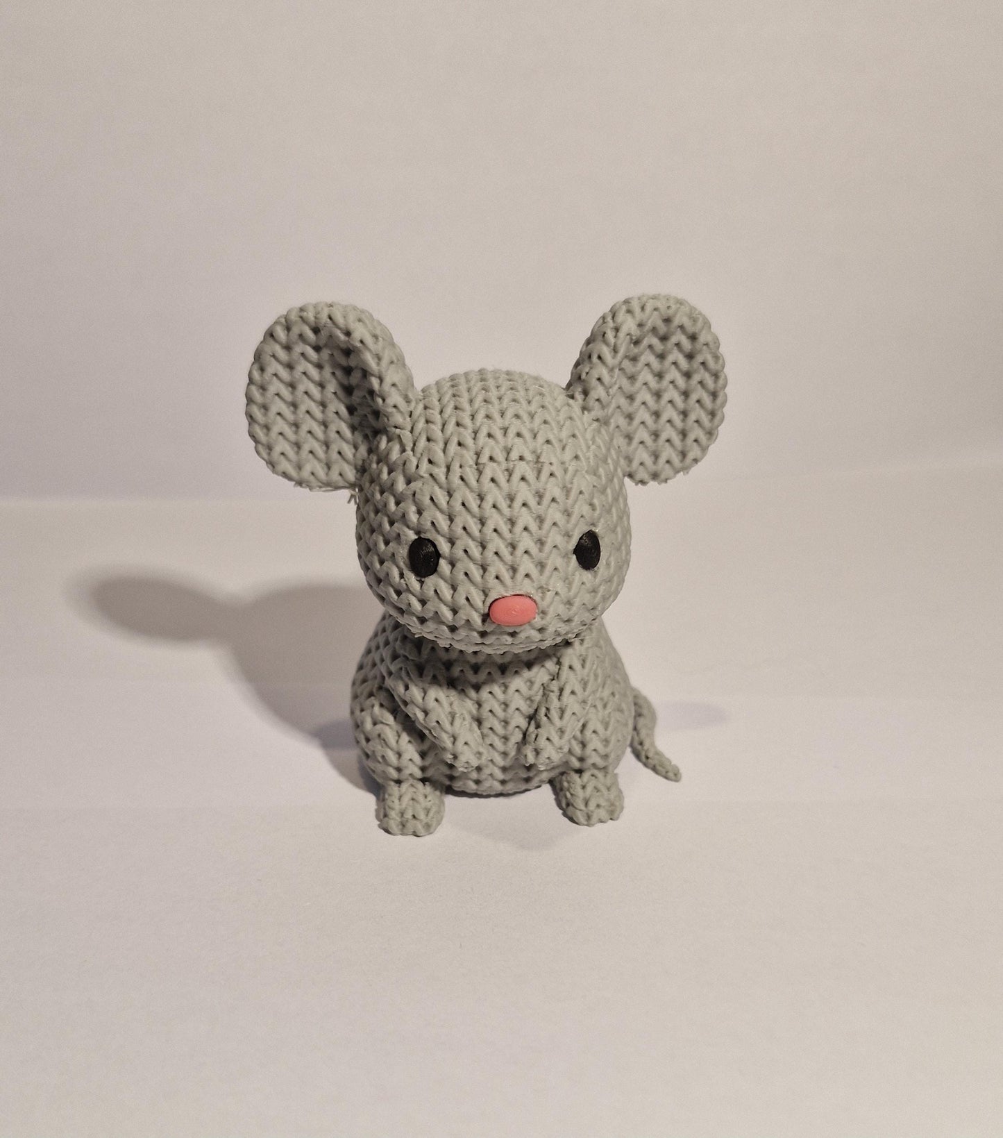 Knitted-Style Mouse Figurine | 3D Printed Animal Gift