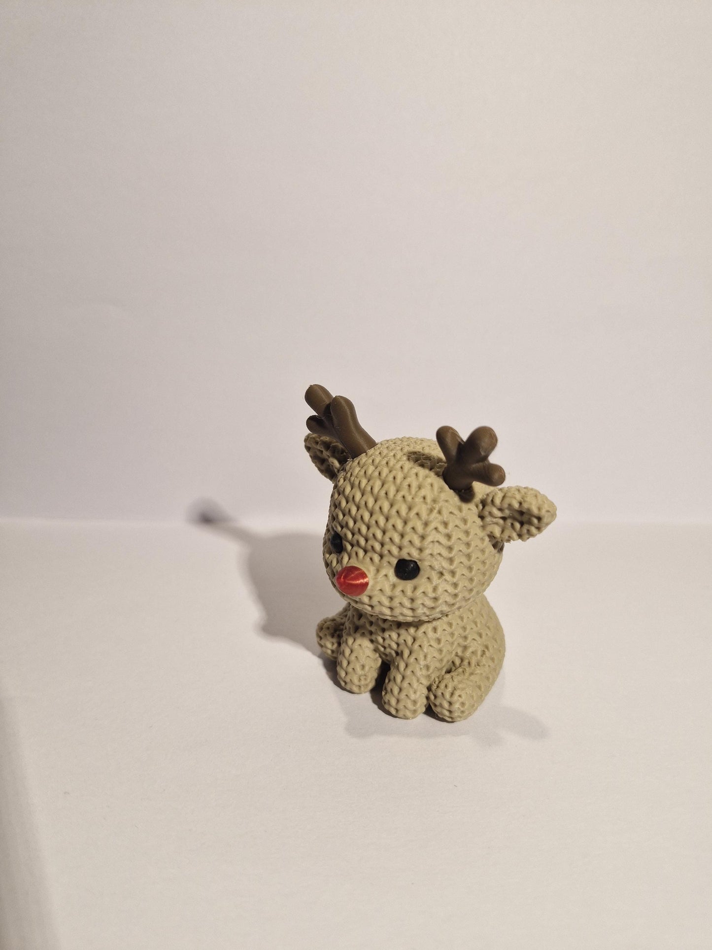 Knitted-Style Christmas Reindeer Figurine | 3D Printed Festive Gift