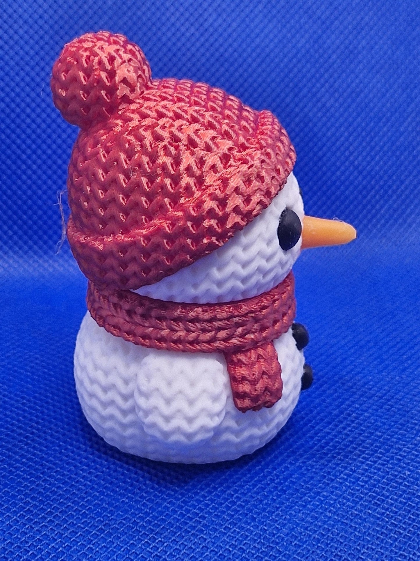 Knitted-Style Snowman Figurine | 3D Printed Christmas Gift