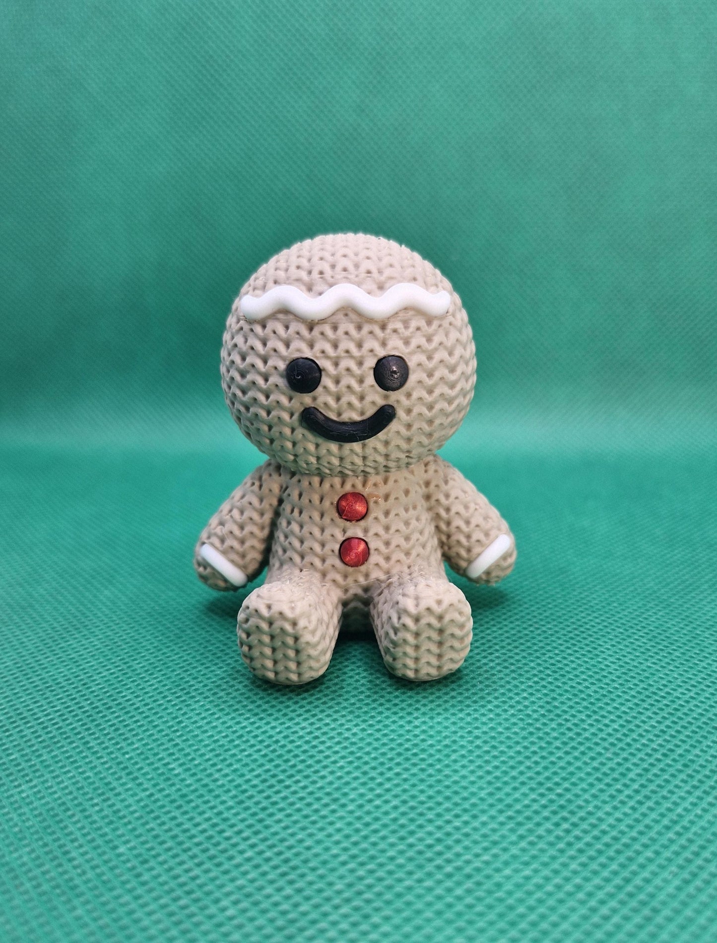 Knitted-Style Gingerbread Man Figurine | 3D Printed Christmas Gift