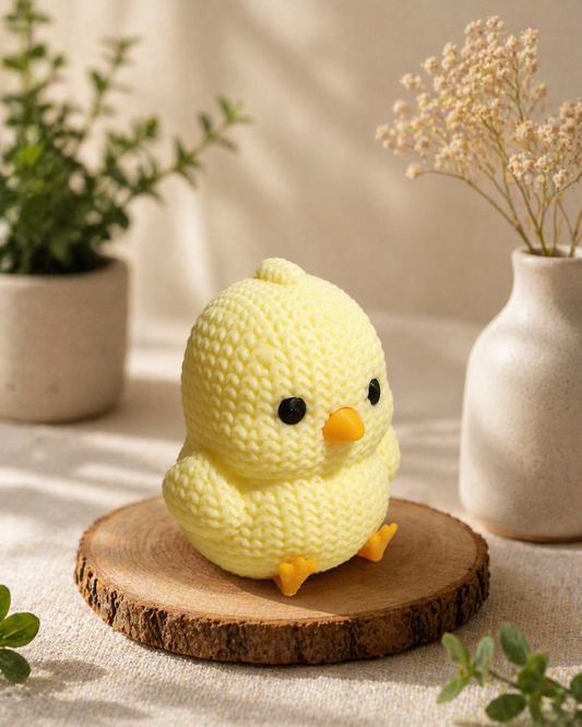 Knitted-Style Chick Figurine | 3D Printed Easter & Birthday Gift