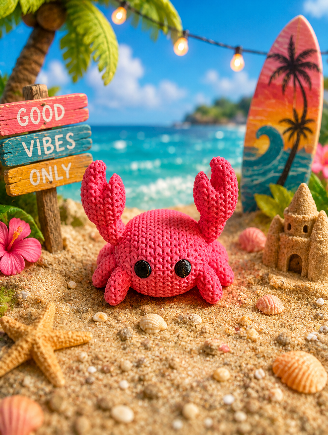 Knitted-Style Crab Figurine – 3D Printed Collectible