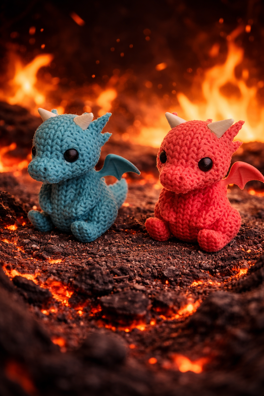Knitted-Style Dragon Figurine | 3D Printed Fantasy Gift