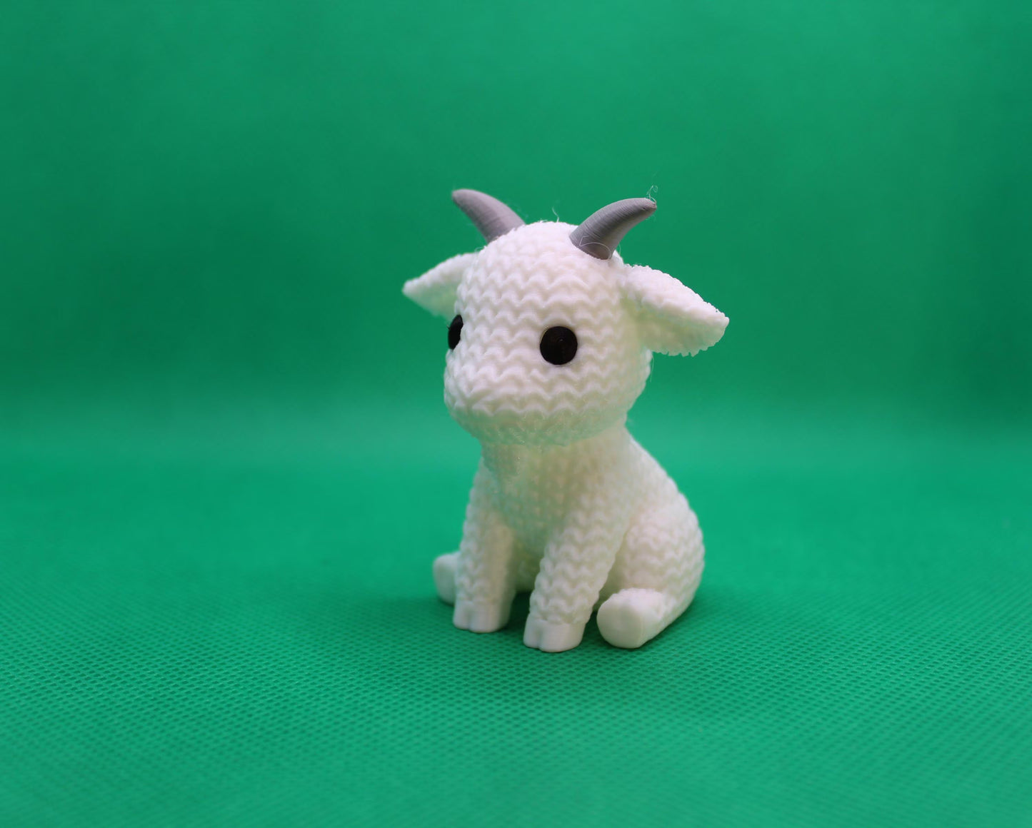 Knitted-Style Goat Figurine | 3D Printed Farm Animal Gift