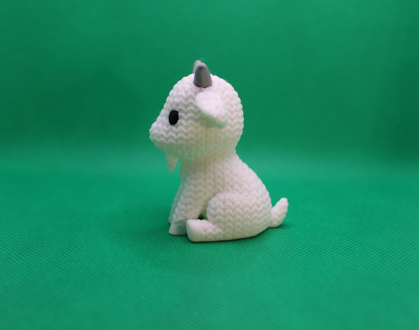 Knitted-Style Goat Figurine | 3D Printed Farm Animal Gift