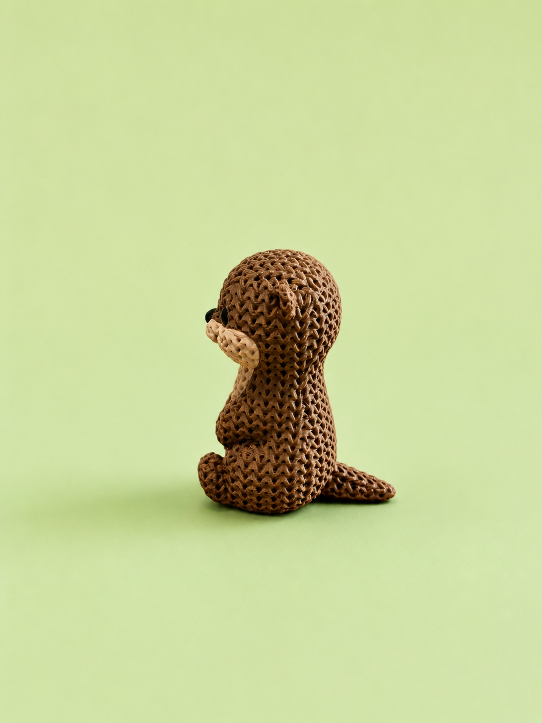 Knitted-Style Otter Figurine | 3D Printed Animal Gift