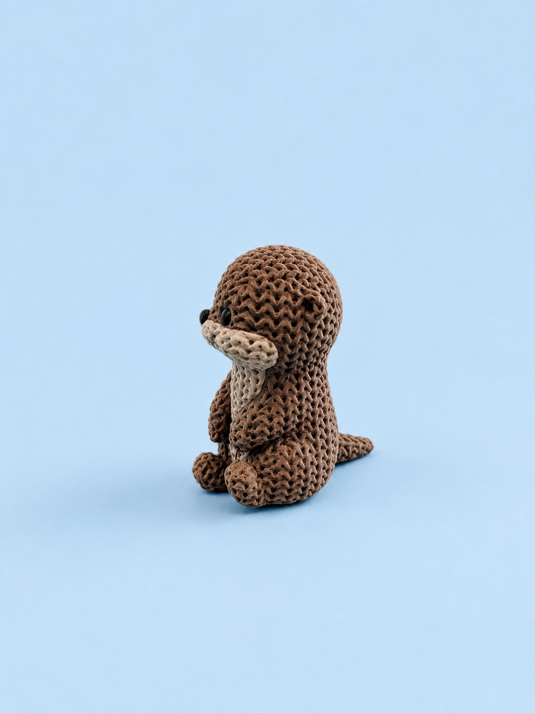 Knitted-Style Otter Figurine | 3D Printed Animal Gift