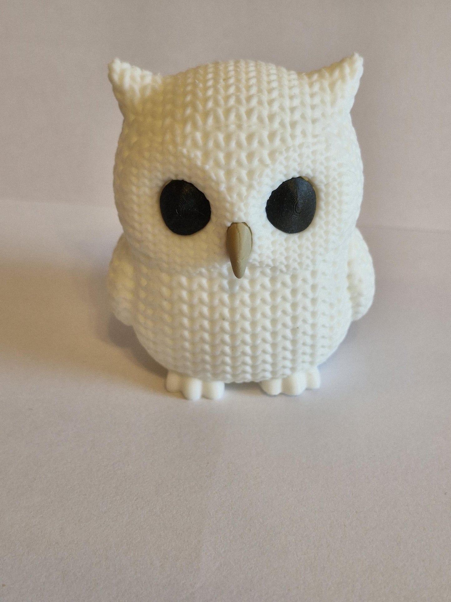 Knitted-Style Owl Figurine | 3D Printed Gift for Owl Lovers