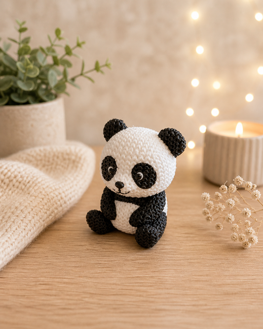 Knitted-Style Panda Figurine | 3D Printed Gift for Panda Lovers