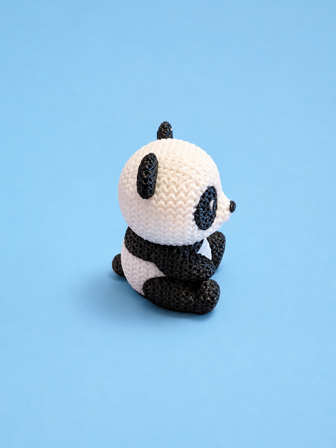 Knitted-Style Panda Figurine | 3D Printed Gift for Panda Lovers