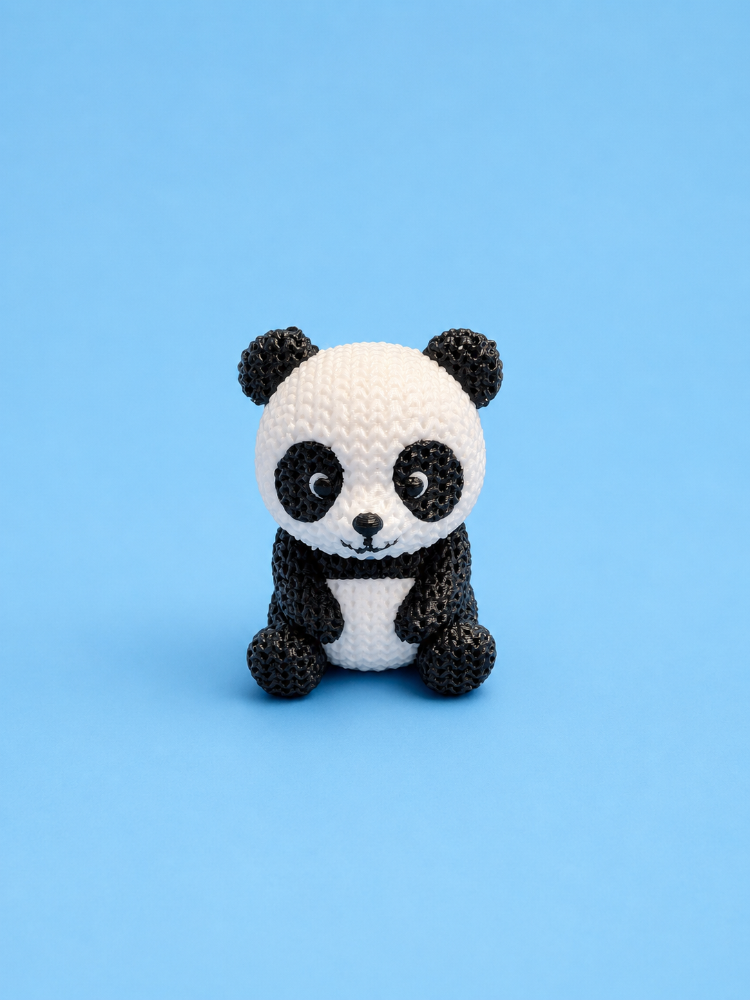 Knitted-Style Panda Figurine | 3D Printed Gift for Panda Lovers