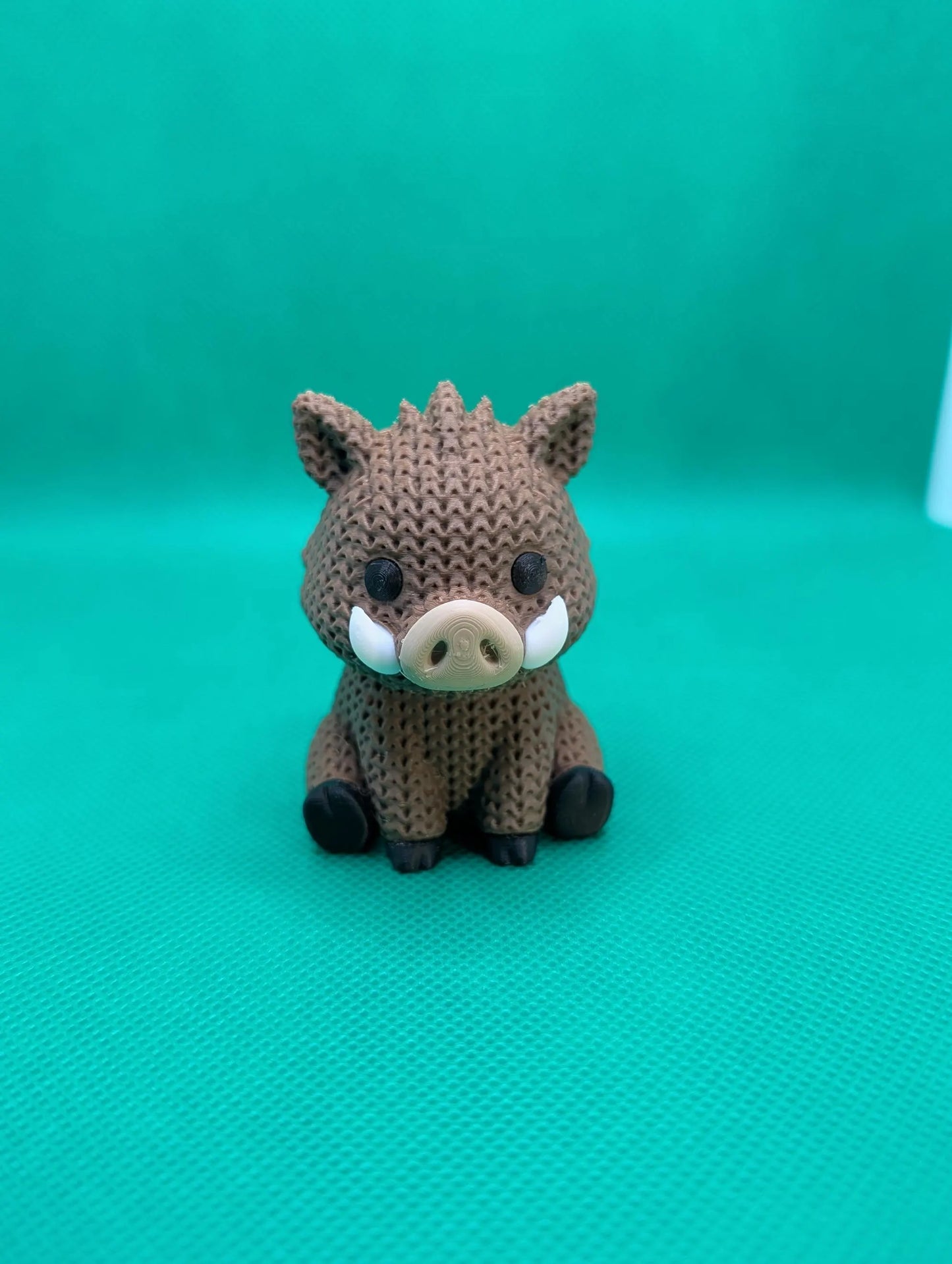 Knitted-Style Wild Boar Figurine | 3D Printed Woodland Gift