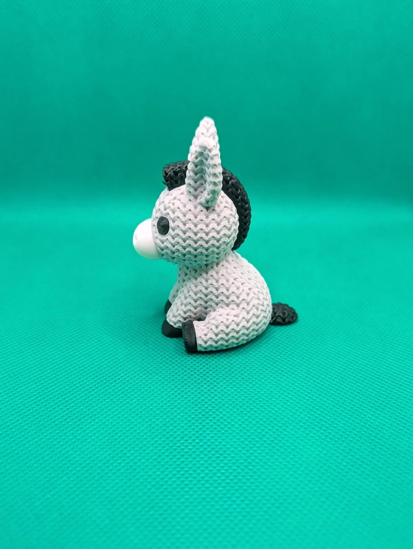 Knitted-Style Donkey Figurine | 3D Printed Farm Animal Gift