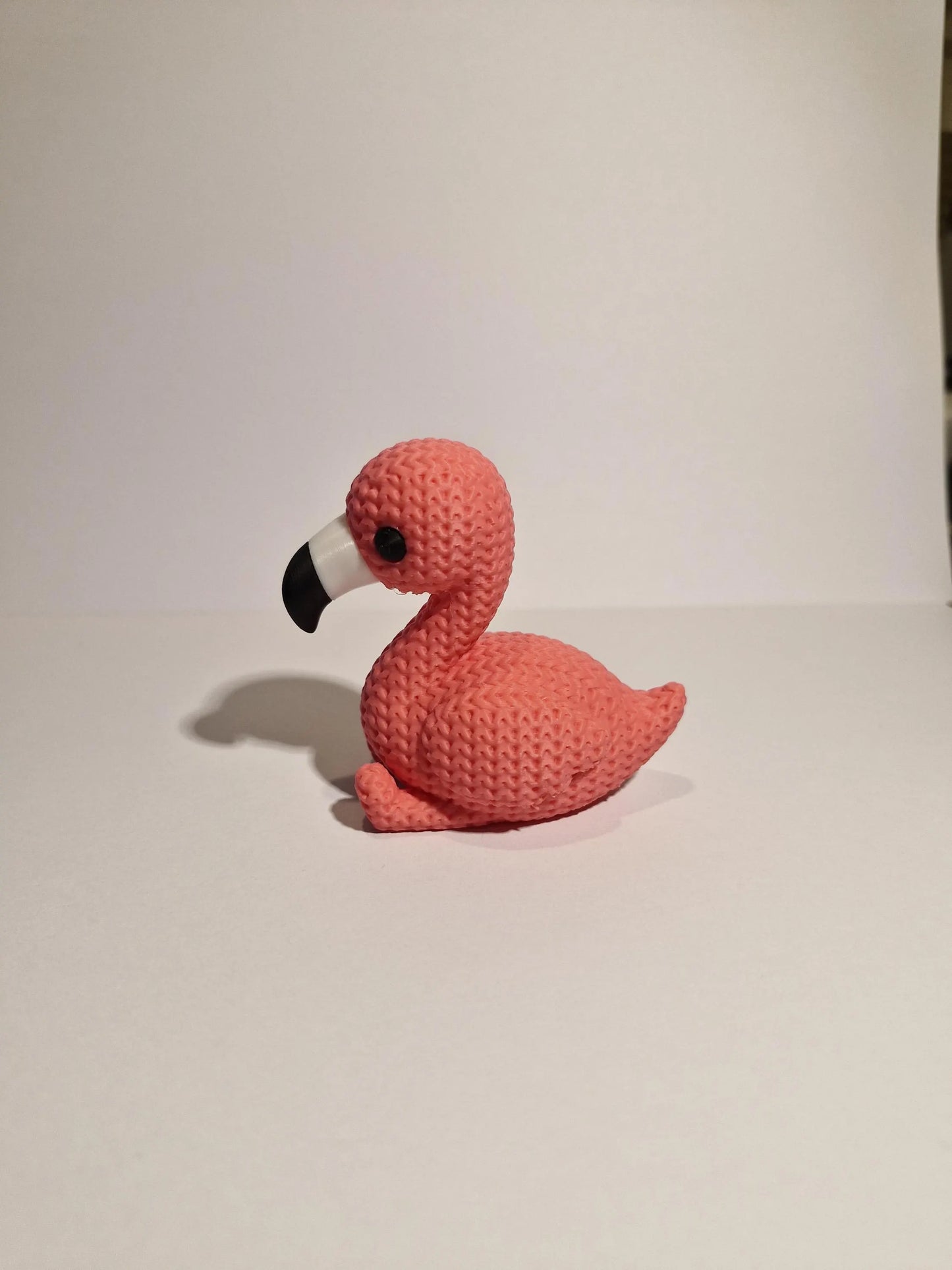Knitted-Style Flamingo Figurine | 3D Printed Tropical Gift