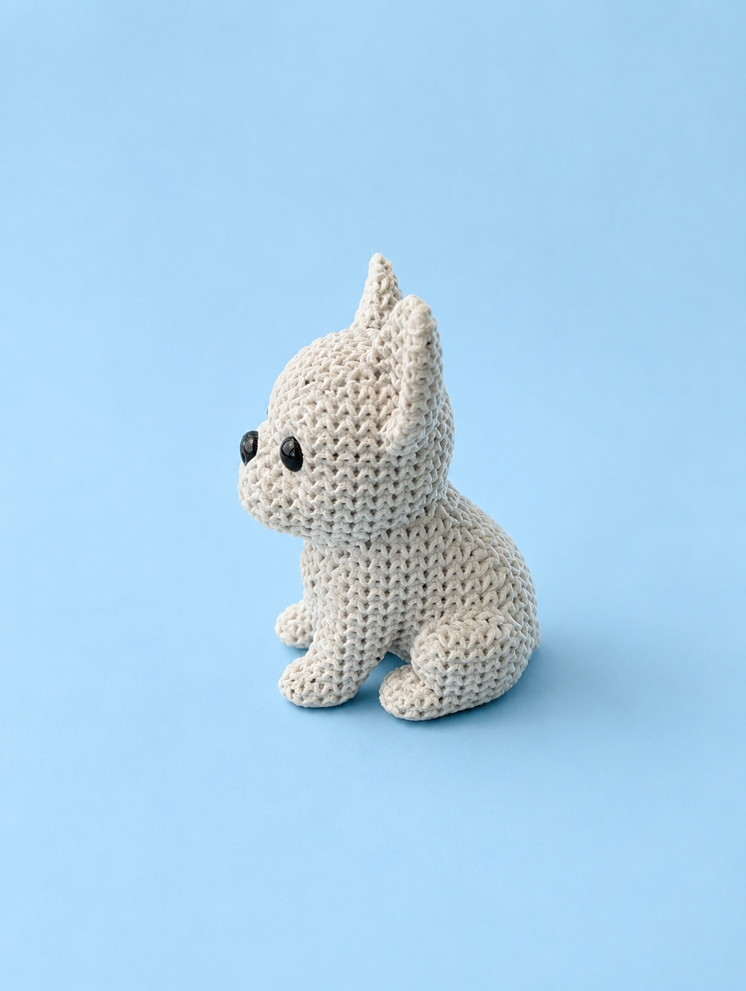 Knitted-Style French Bulldog Puppy Figurine | 3D Printed Gift for Dog Lovers