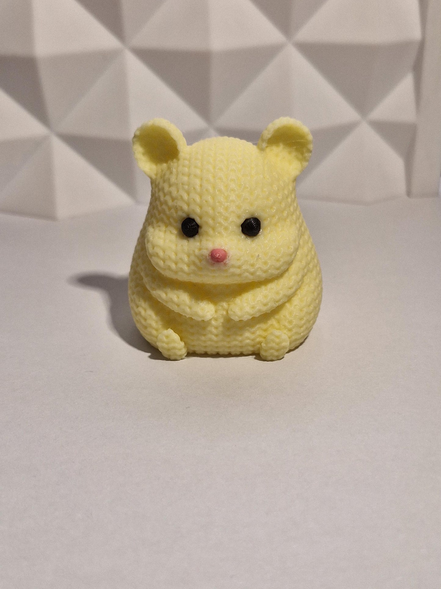 Knitted-Style Hamster Figurine | 3D Printed Animal Gift