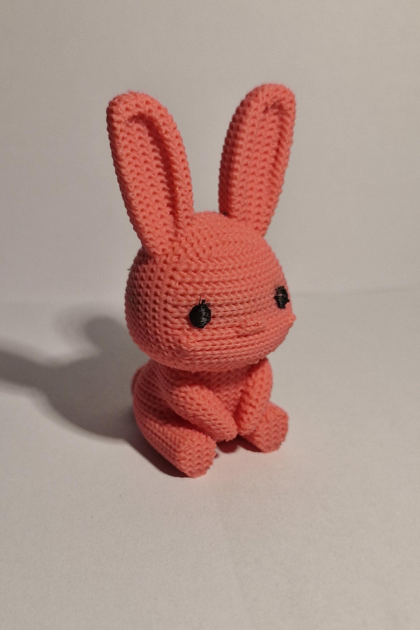 Knitted-Style White Bunny Figurine | 3D Printed Easter & Spring Gift