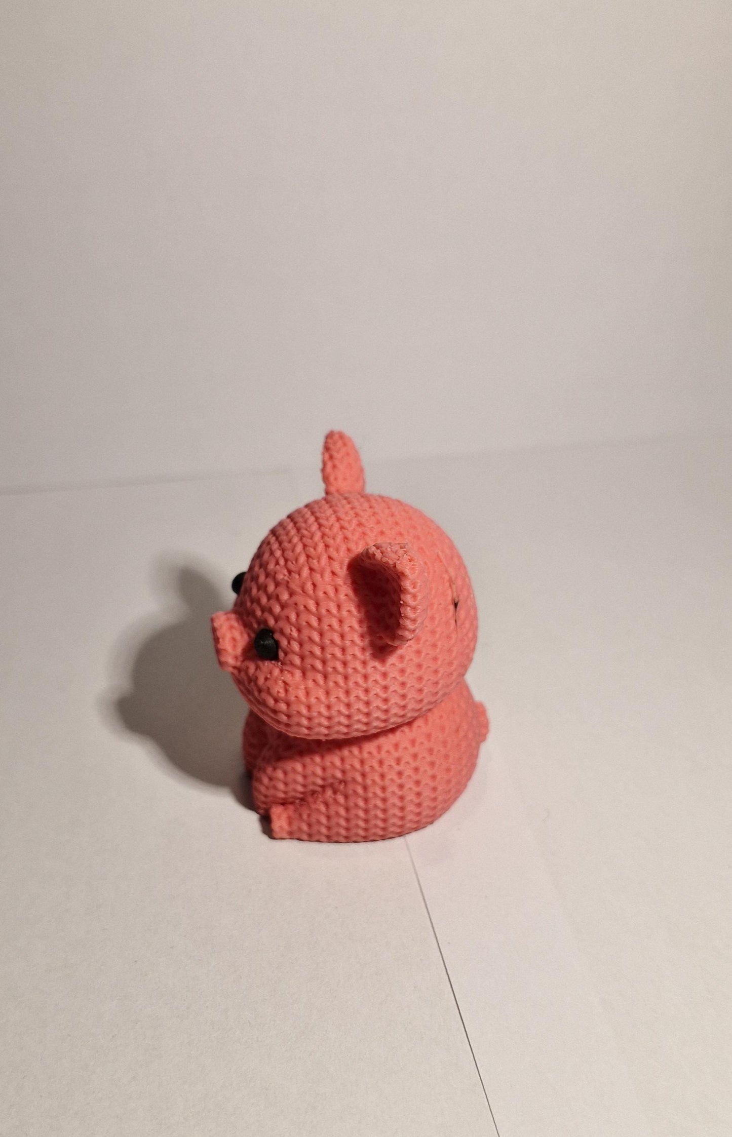 Knitted-Style Pig Figurine | 3D Printed Farm Animal Gift