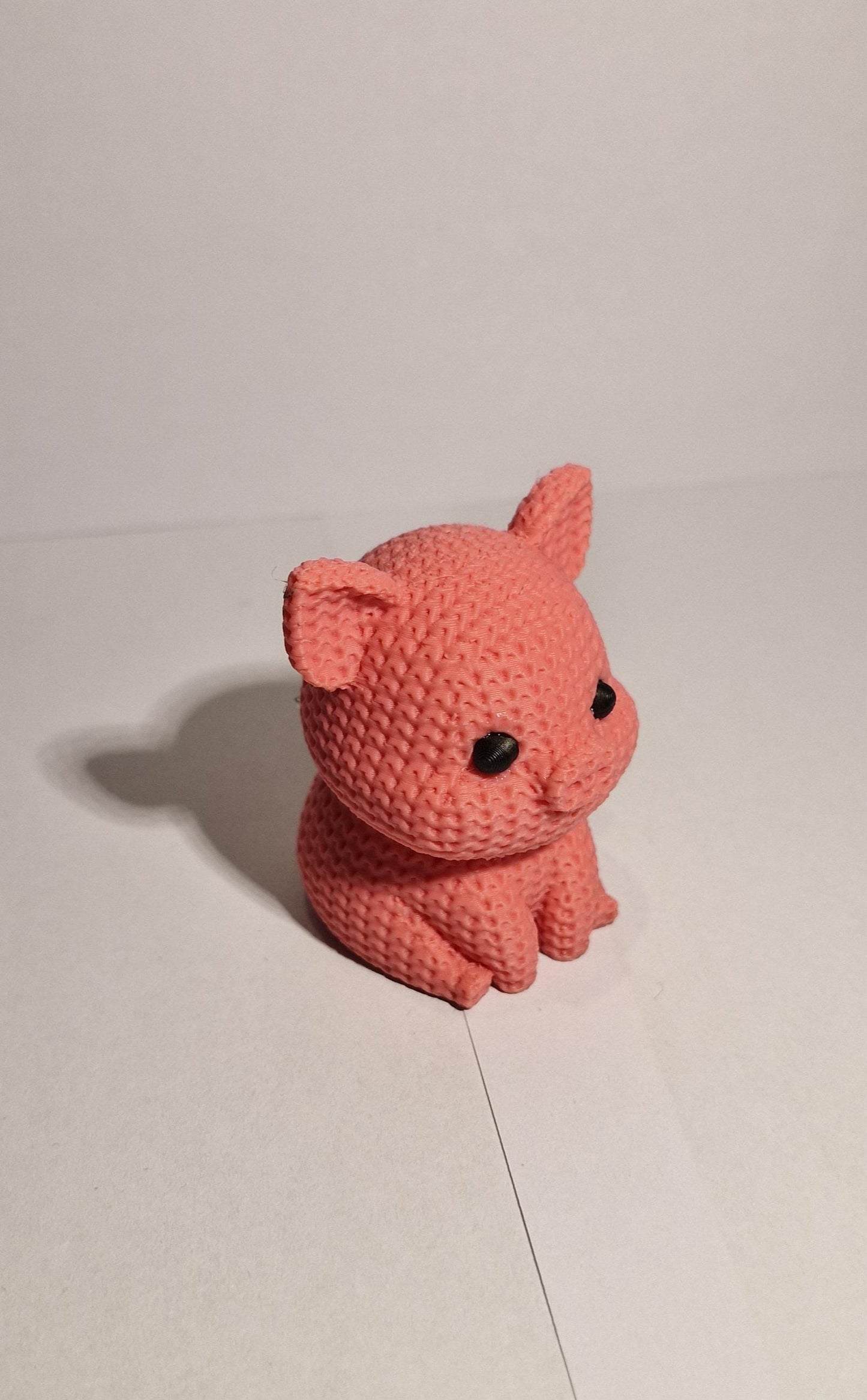 Knitted-Style Pig Figurine | 3D Printed Farm Animal Gift