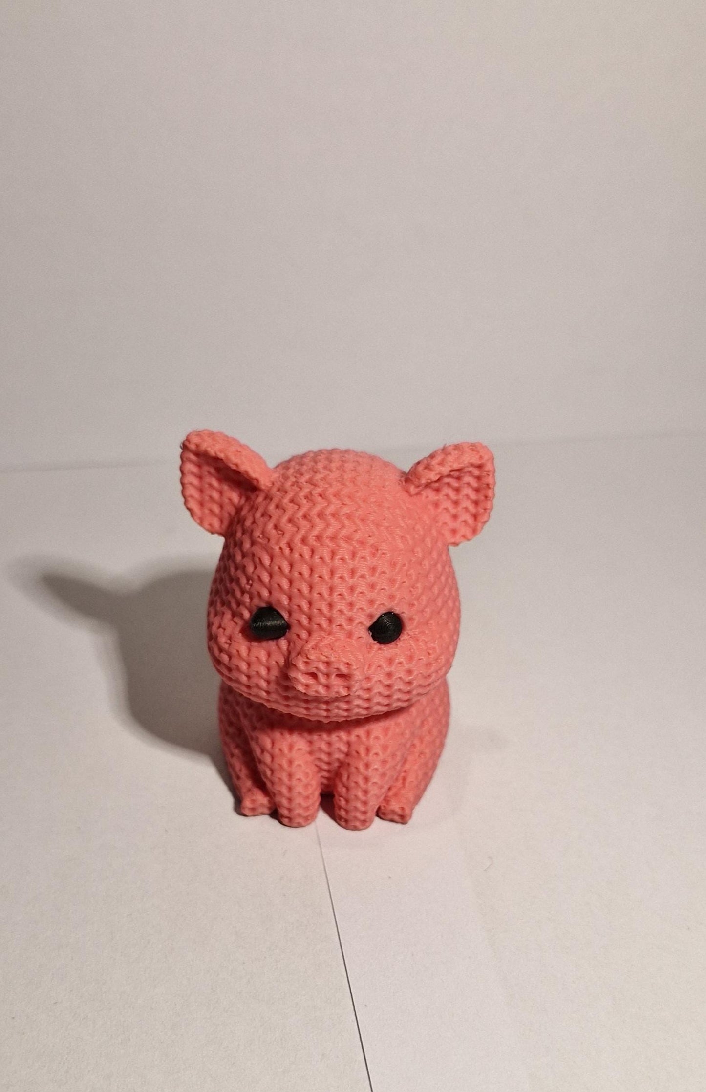 Knitted-Style Pig Figurine | 3D Printed Farm Animal Gift