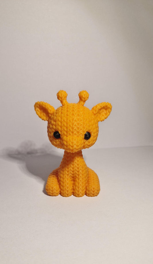 Knitted-Style Giraffe Figurine | 3D Printed Safari Animal Gift