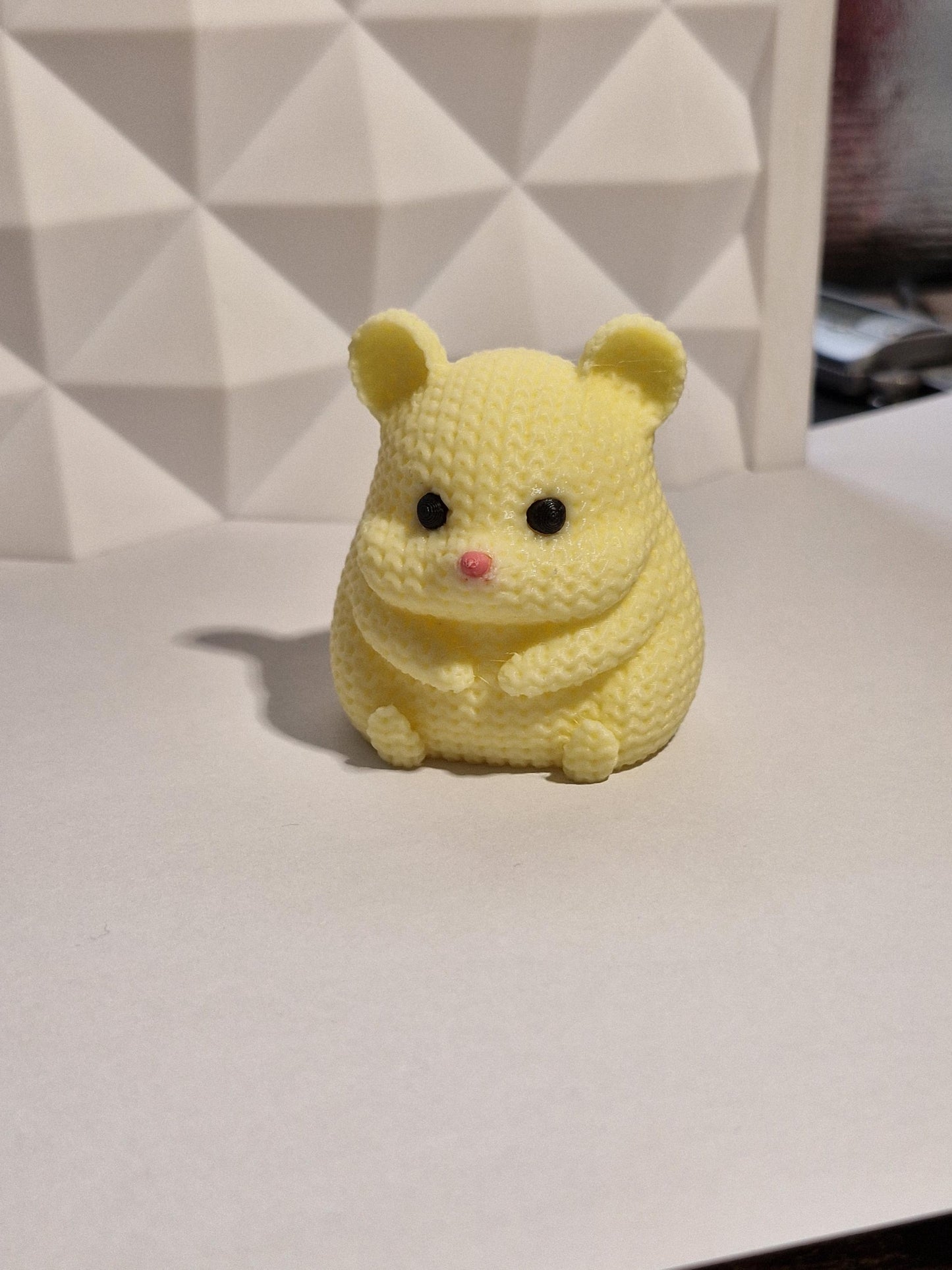 Knitted-Style Hamster Figurine | 3D Printed Animal Gift