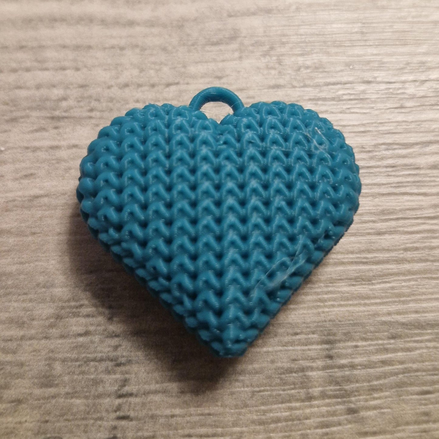 Knitted-Style Heart Keyring | 3D Printed Valentine & Gift Charm