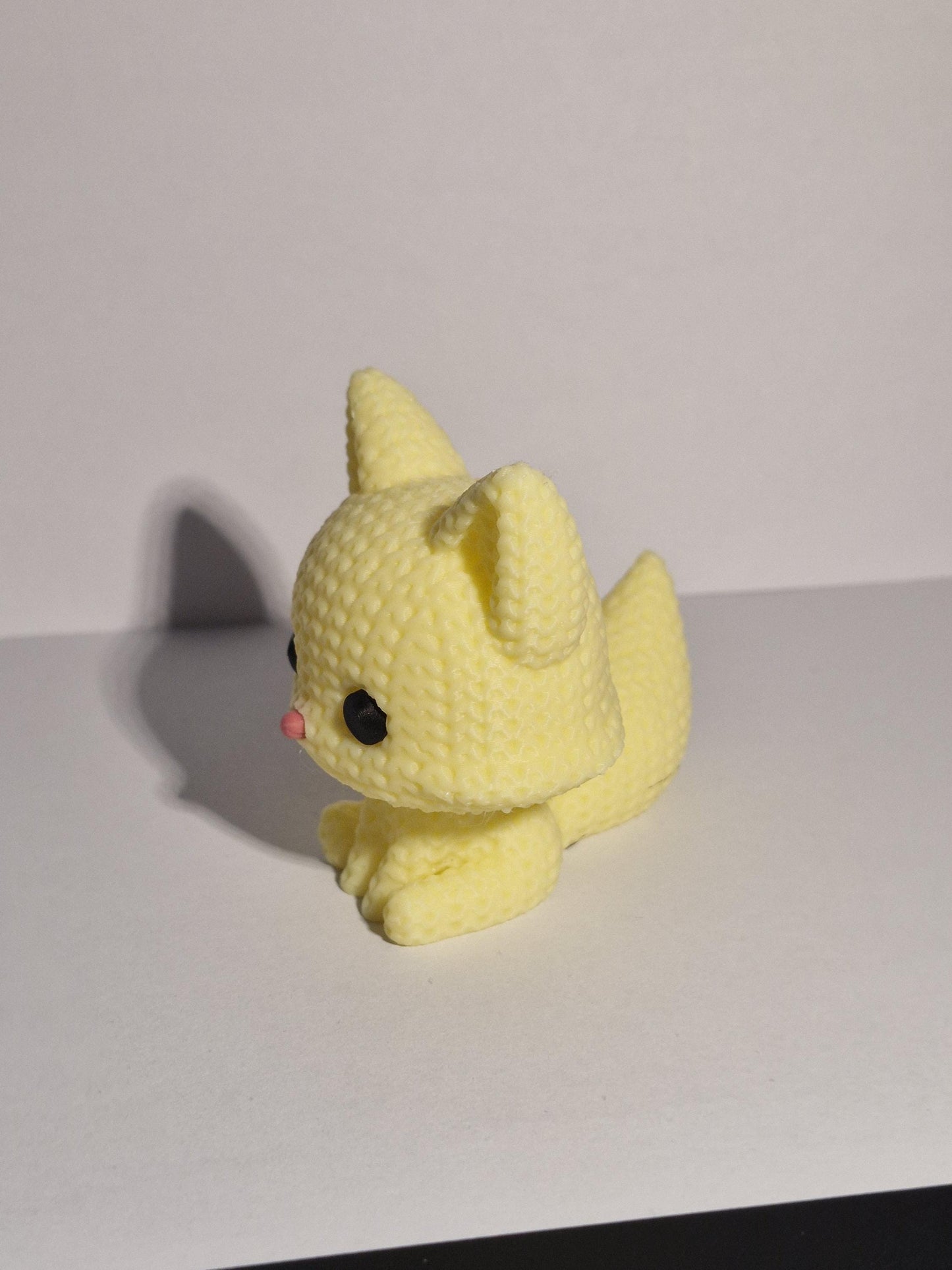 Knitted-Style Fox Figurine | 3D Printed Woodland Animal Gift