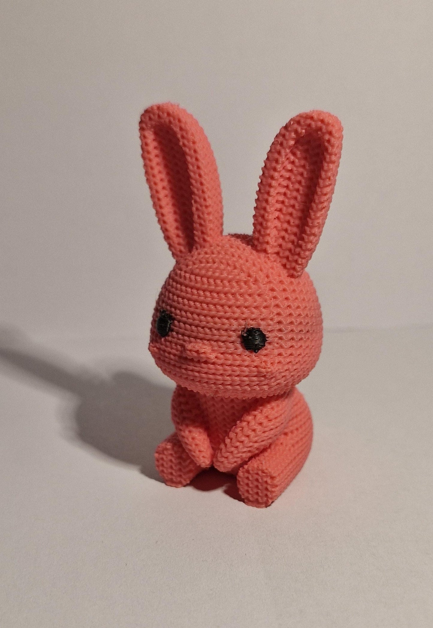 Knitted-Style White Bunny Figurine | 3D Printed Easter & Spring Gift
