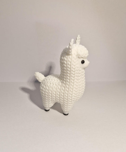Knitted-Style Llama Figurine | 3D Printed Animal Gift