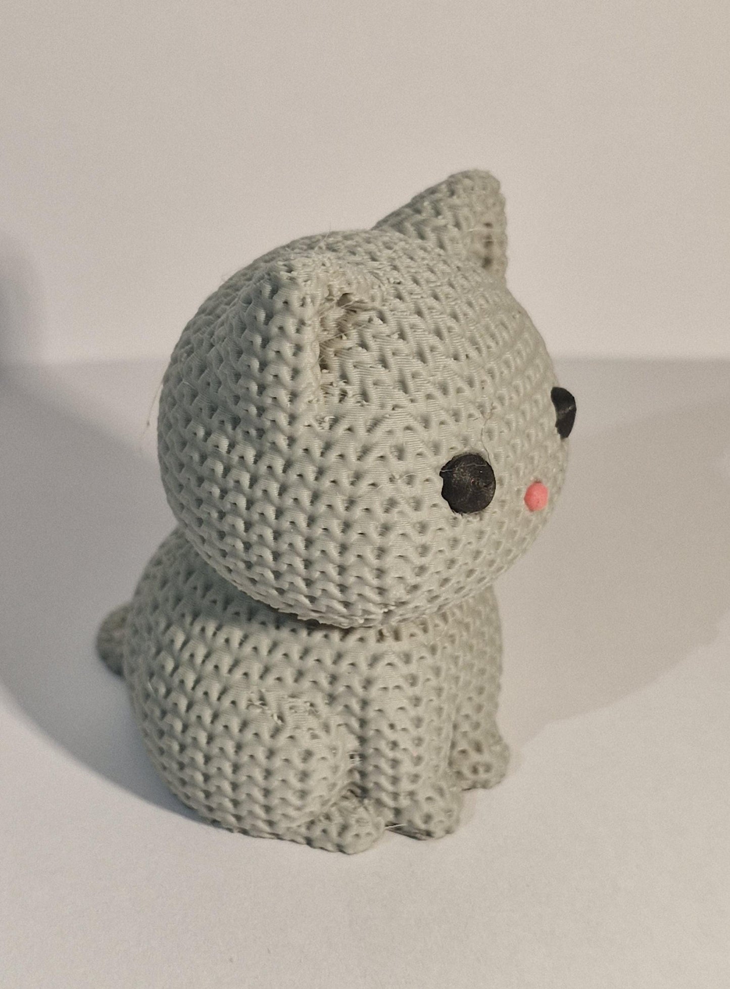 Knitted-Style Kitten Figurine | 3D Printed Gift for Cat Lovers