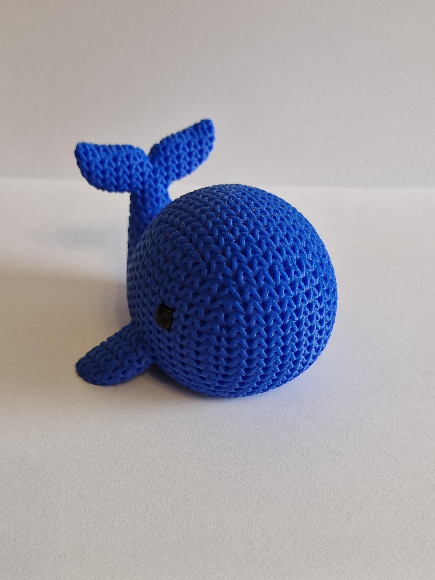 Knitted-Style Whale Figurine | 3D Printed Ocean Animal Gift