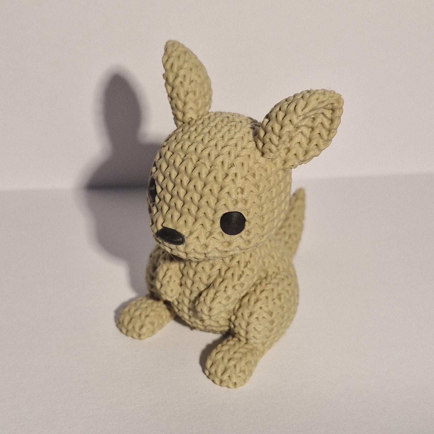 Knitted-Style Kangaroo Figurine | 3D Printed Animal Gift