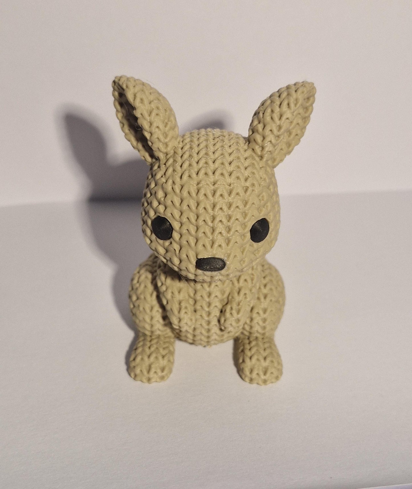 Knitted-Style Kangaroo Figurine | 3D Printed Animal Gift