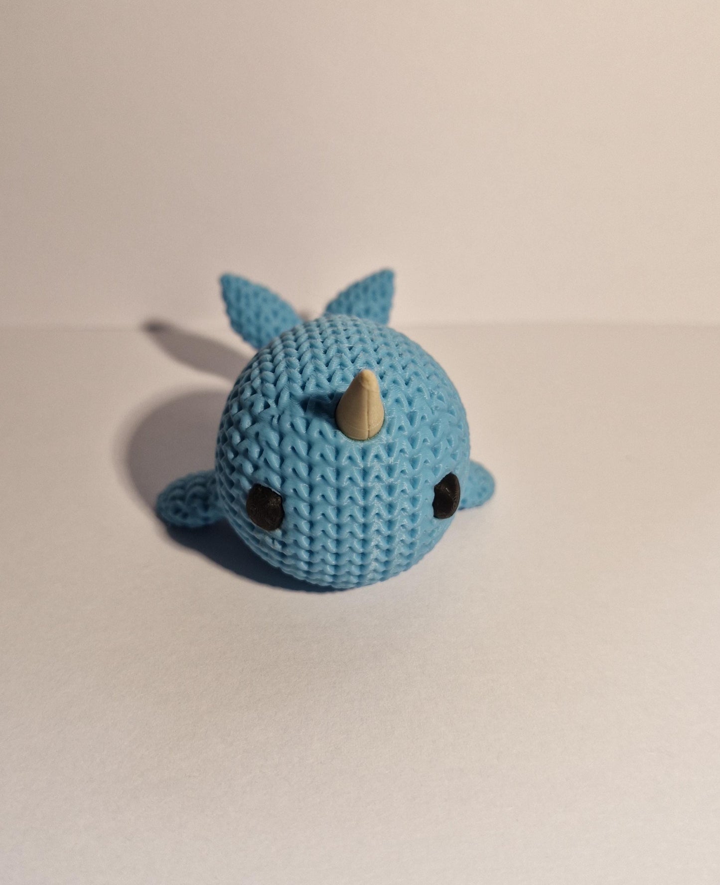 Knitted-Style Narwhal Figurine | 3D Printed Ocean Gift