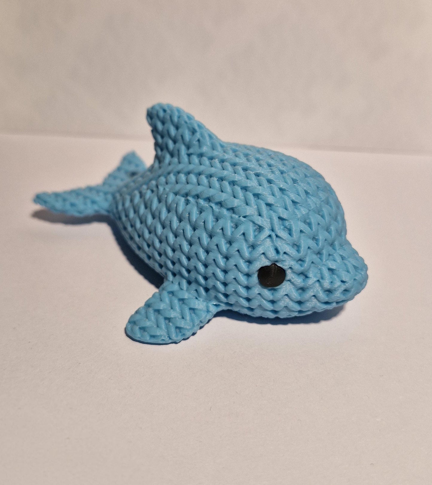 Knitted-Style Dolphin Figurine | 3D Printed Ocean Animal Gift