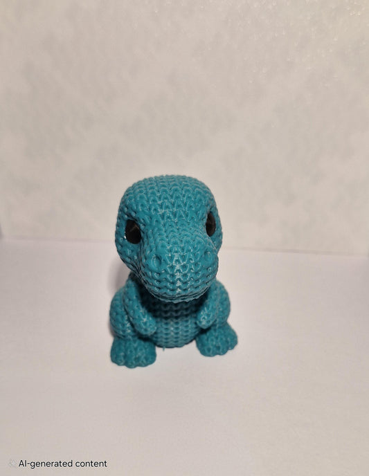 Knitted-Style T-Rex Figurine | 3D Printed Dinosaur Gift