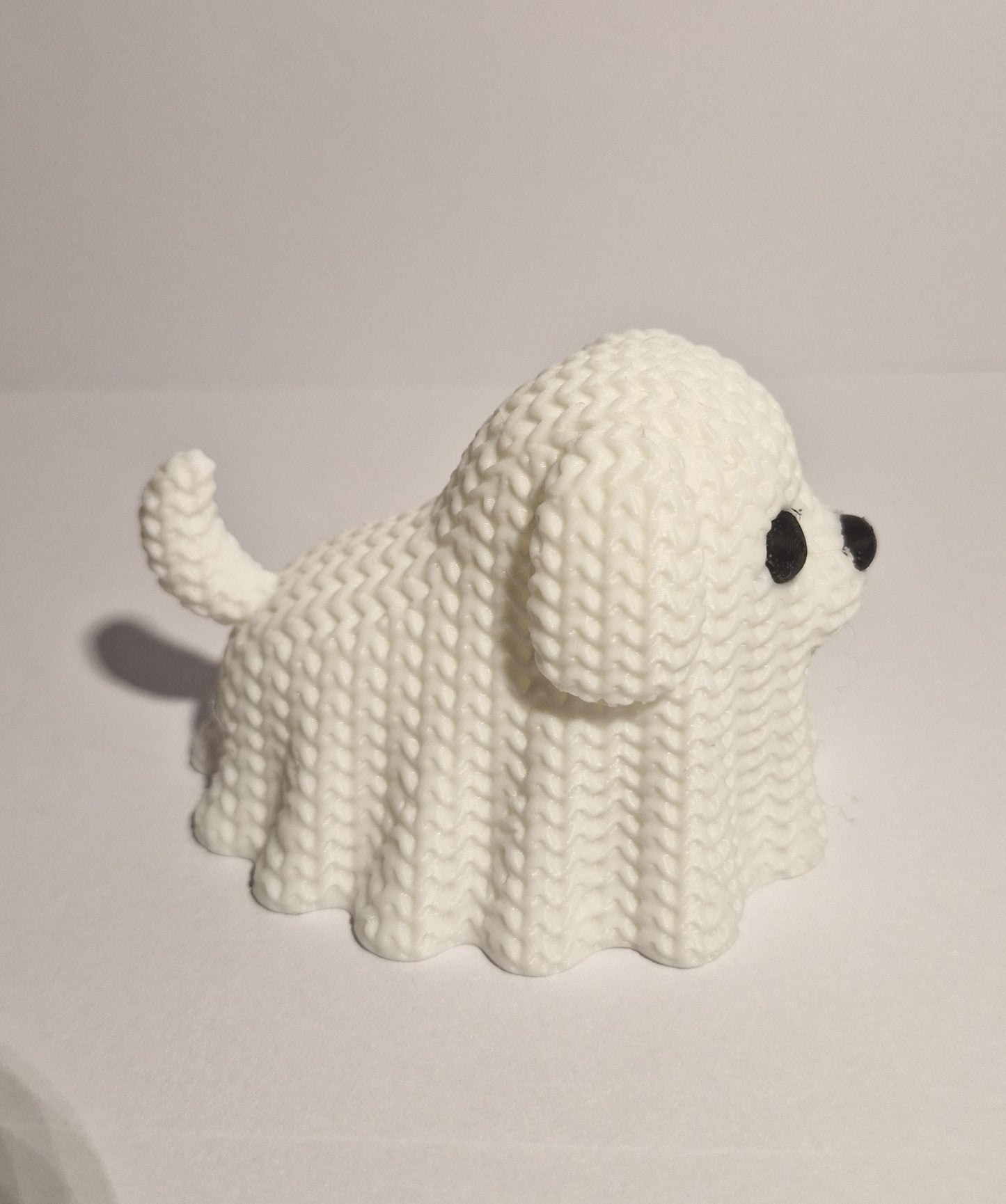 Ghost Dog Figurine | Knitted-Style Halloween & Dog Lover Gift