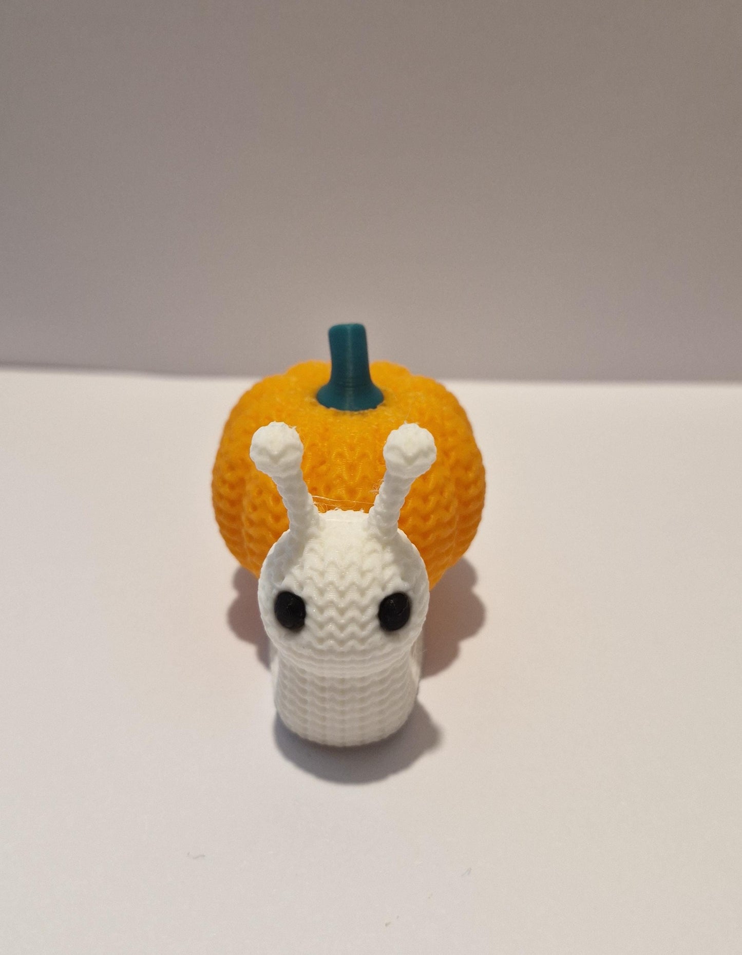 Pumpkin Snail Figurine | Knitted-Style Autumn & Halloween Gift