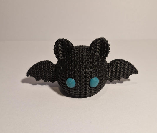 Knitted-Style Bat Figurine | 3D Printed Animal Gift
