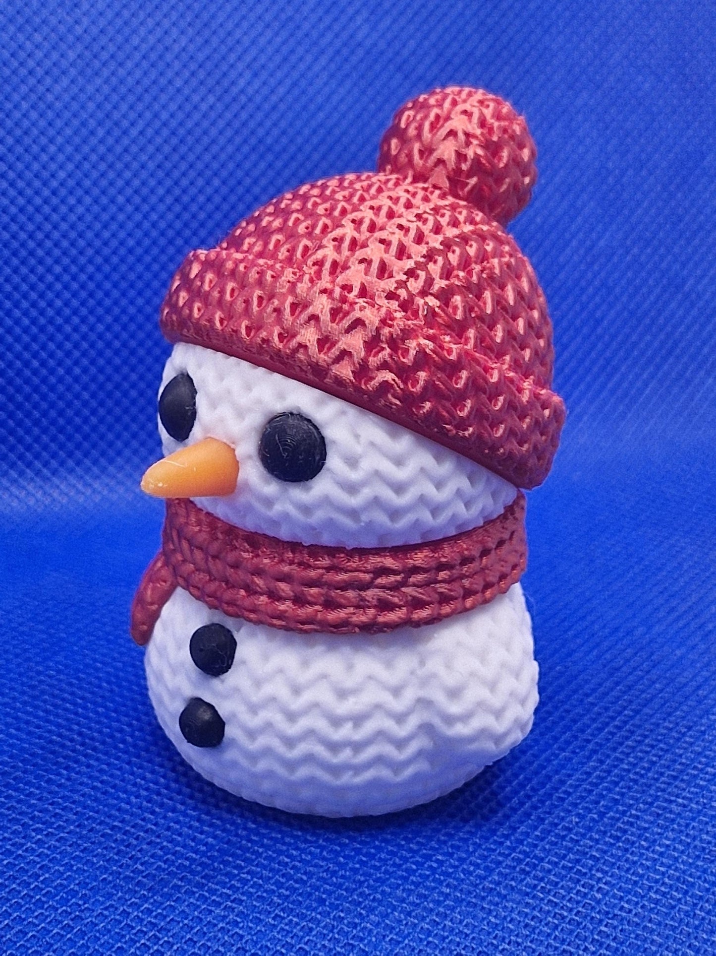 Knitted-Style Snowman Figurine | 3D Printed Christmas Gift