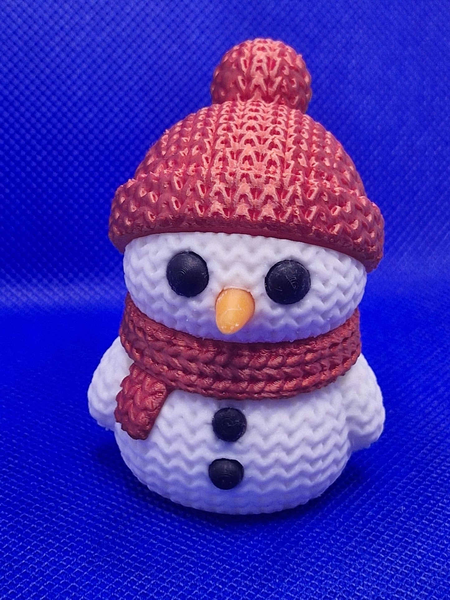 Knitted-Style Snowman Figurine | 3D Printed Christmas Gift