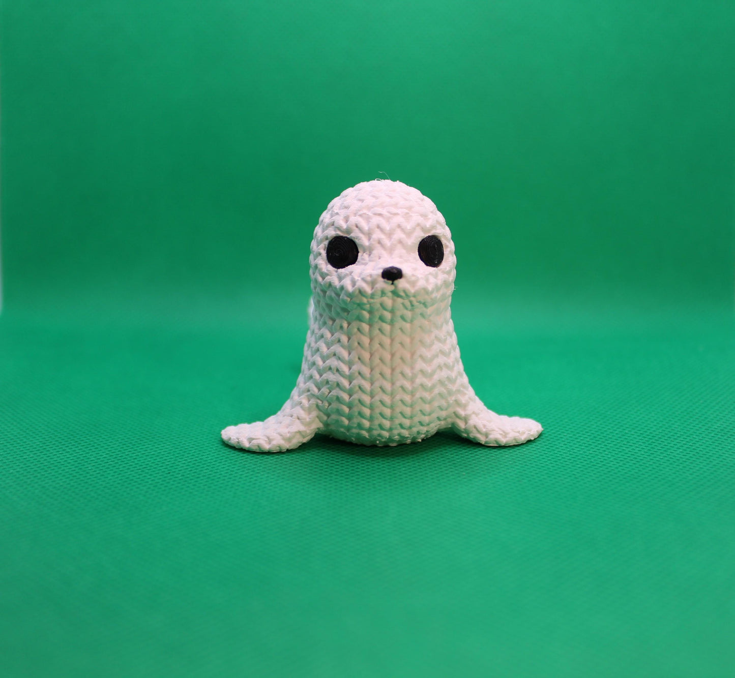 Knitted-Style Seal Pup Figurine | 3D Printed Arctic Animal Gift