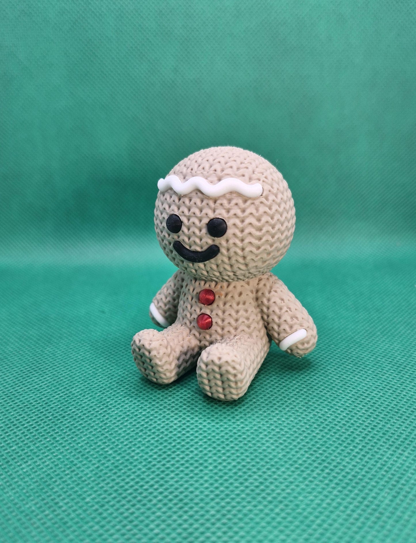 Knitted-Style Gingerbread Man Figurine | 3D Printed Christmas Gift