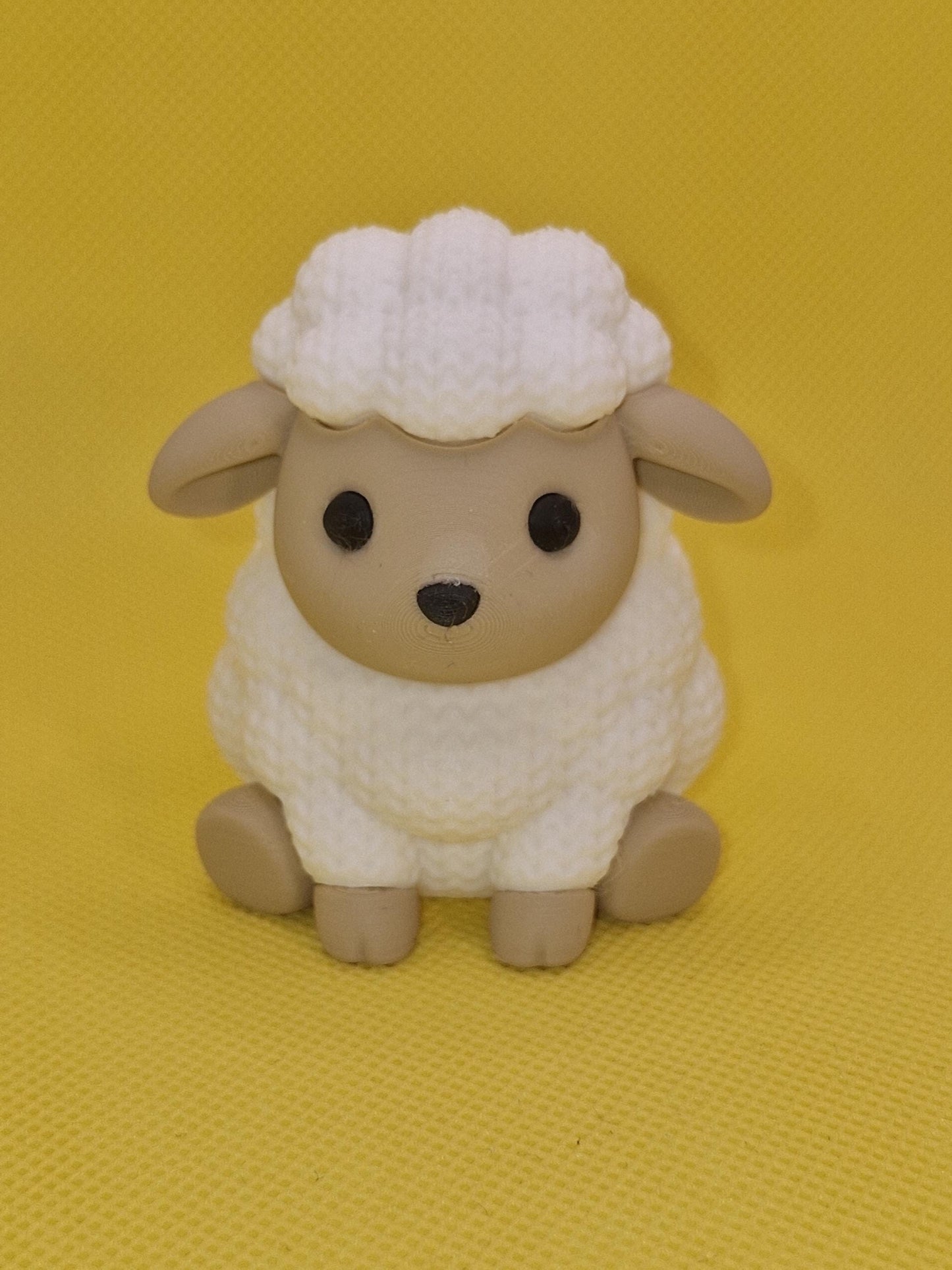 Knitted-Style Sheep Figurine | 3D Printed Farm Animal Gift